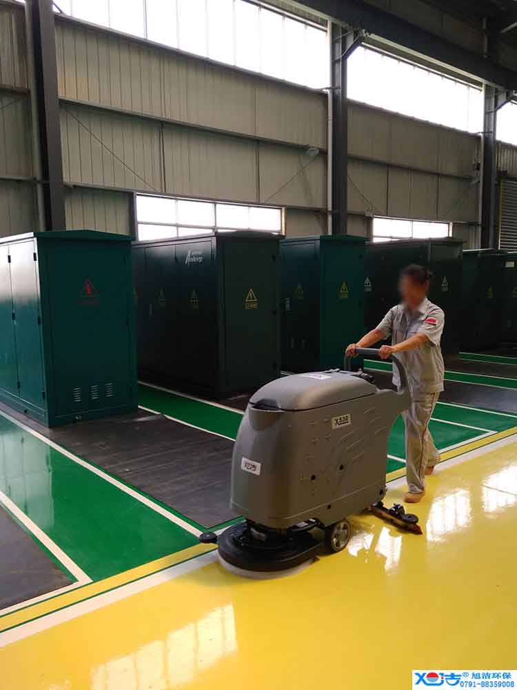 旭潔手推式多功能全自動(dòng)洗地機，工廠(chǎng)生產(chǎn)倉庫工業(yè)洗地機2