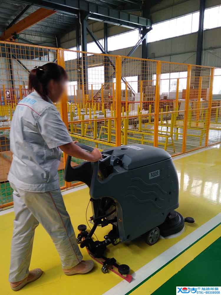 旭潔手推式多功能全自動(dòng)洗地機，工業(yè)廠(chǎng)房物流洗地機